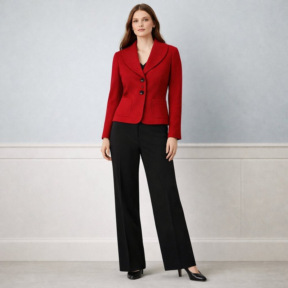 Talbots Collection Wool Boucle Blend Shawl Collar Career Blazer Jacket 4P